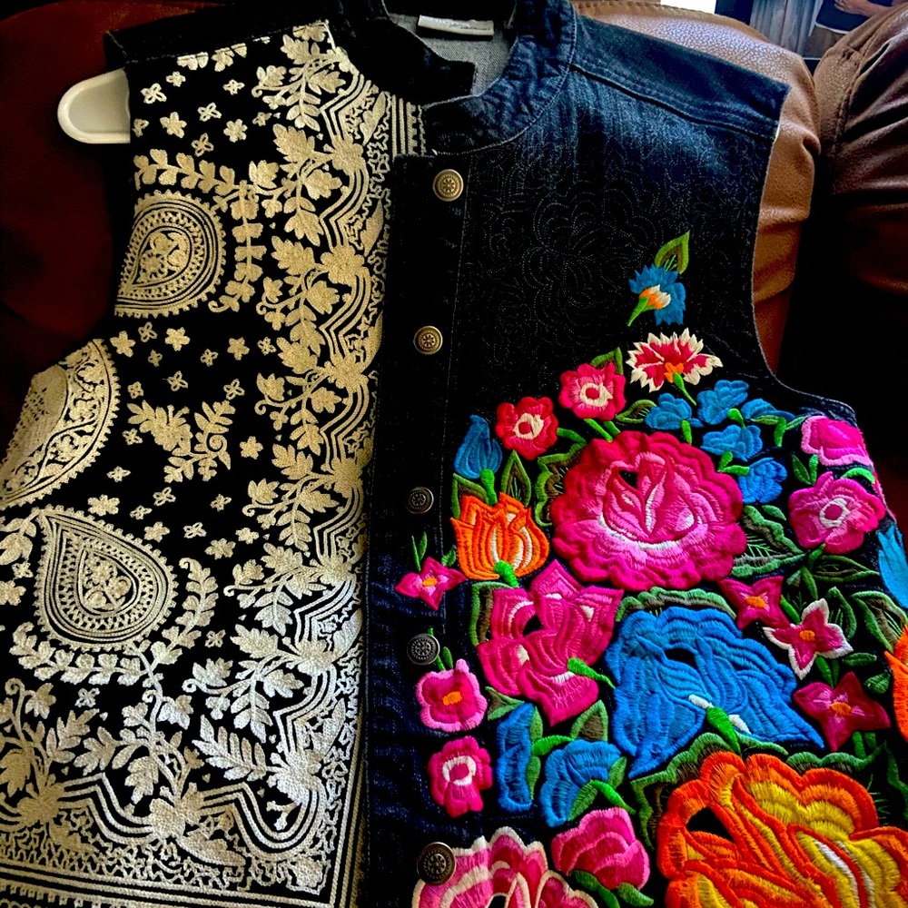 Chico embroidered Vest new very eclectic statement piece